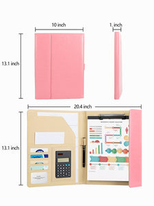 Tri-fold Portfolio Folder A4 folder Pink with a Caculator