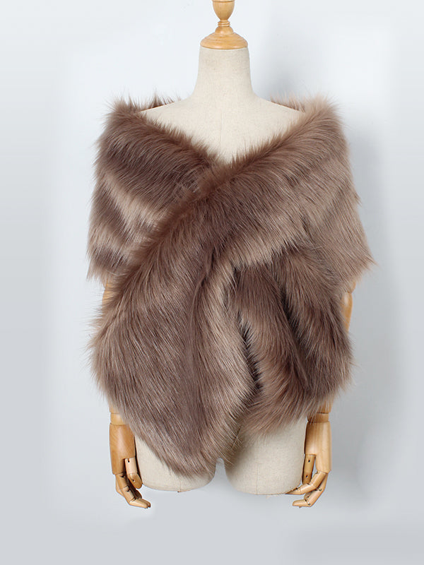 Women Faux Fur Shawl