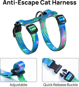 Simbow Cat Harness and Leash Set - Escape Proof Adjustable Cat Harness, Comfortable Soft Lightweight, Use Safe & Easy, Walking Travel Kitten Harness for Small Medium Large Cats