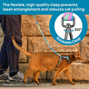Simbow Cat Harness and Leash Set - Escape Proof Adjustable Cat Harness, Comfortable Soft Lightweight, Use Safe & Easy, Walking Travel Kitten Harness for Small Medium Large Cats