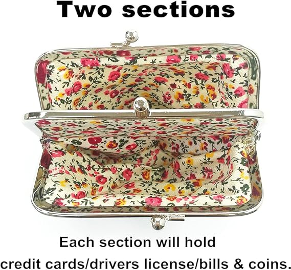 Simbow Cute Floral Buckle Coin Purses Vintage Pouch Kiss-lock Change Purse Wallets