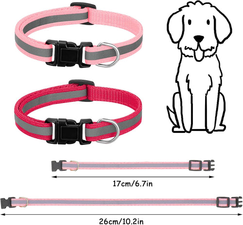 Simbow 16 Pack Puppy Collars for Litter, Reflective Puppy Collars Adjustable Puppy ID Collars Soft Nylon Whelping Collars for Newborn Litter Puppy Pets-Reflective