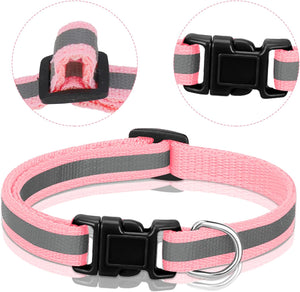 Simbow 16 Pack Puppy Collars for Litter, Reflective Puppy Collars Adjustable Puppy ID Collars Soft Nylon Whelping Collars for Newborn Litter Puppy Pets-Reflective