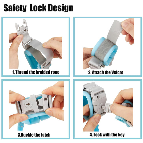 Simbow Anti Lost Wrist Link, Toddler Harness Walking Leash Safety Child Wristband Leashes for Babies Kids -Blue
