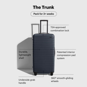 Large Trunk Luggage, 31 Inch Hardside Suitcase with Spinner Wheels, Lightweight & Durable, TSA Lock, Ideal for Long Trips, Navy Blue