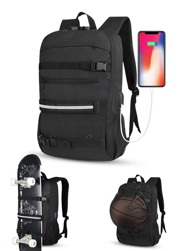 Simbow Skateboard Basketball Backpack with USB Port