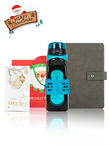 A5 Notebook, Sports Water Bottle, Christmas Gift Card and Bag