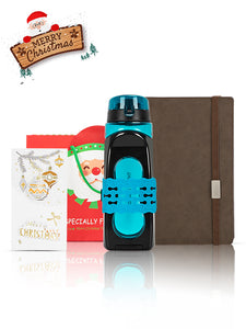 A5 Notebook, Sports Water Bottle, Christmas Gift Card and Bag