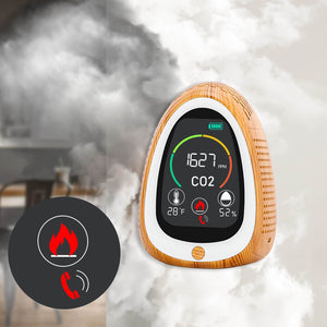 Carefor PT-02 CO2 Meter with Smoke Alarm Temp and Humidity Indoor Gas Analyzer Air Pollution Monitor
