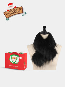 Women Faux Fur Scarf, Christmas Gift Bag