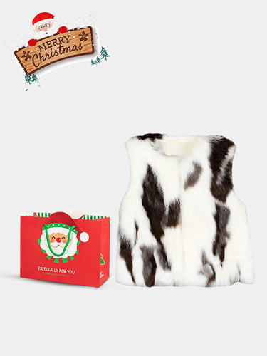 Child Faux Fur Vest, Christmas Gift Bag