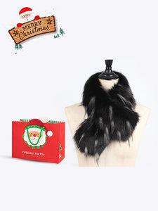 Women Faux Fur Scarf, Christmas Gift Bag