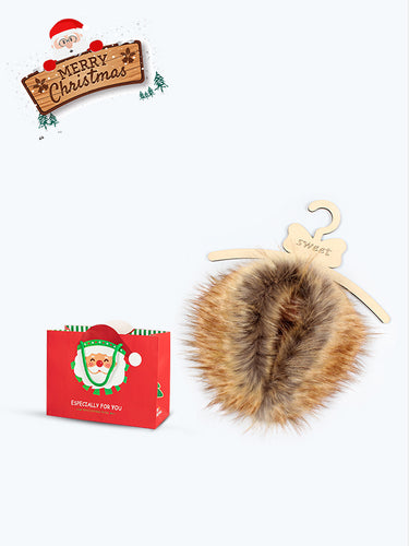Child Faux Fur Scarf, Christmas Gift Bag
