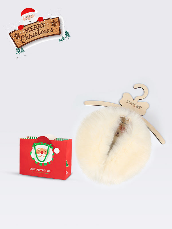 Child Faux Fur Scarf, Christmas Gift Bag