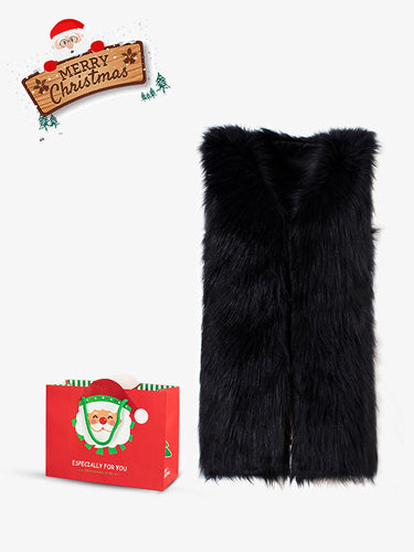 Women Faux Fur Vest, Christmas Gift Bag