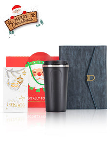 A5 Notebook, Coffee Mug Black, Christmas Gift Card, Bag