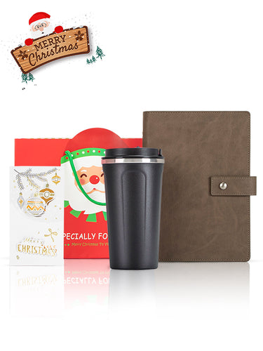 A5 Notebook, Coffee Mug Black, Christmas Gift Card, Bag