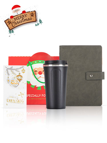 A5 Notebook, Coffee Mug Black, Christmas Gift Card, Bag