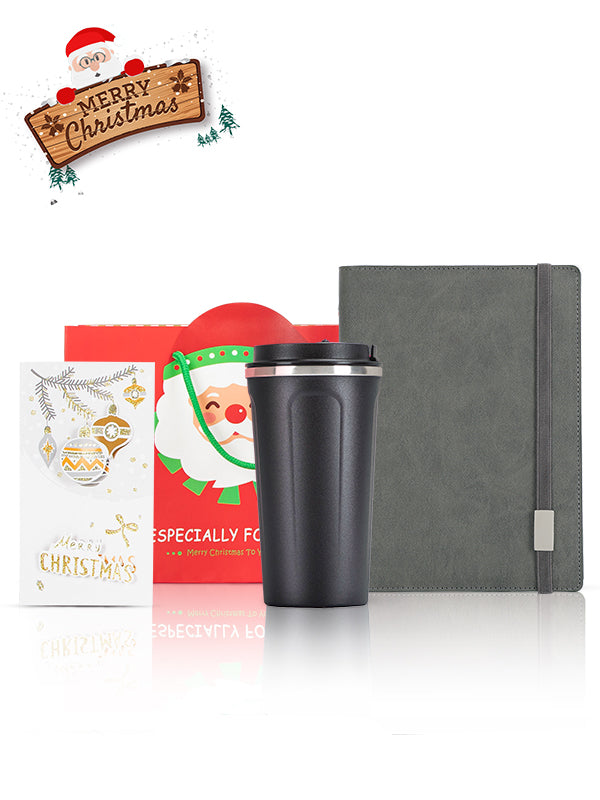 A5 Notebook, Coffee Mug Black, Christmas Gift Card, Bag