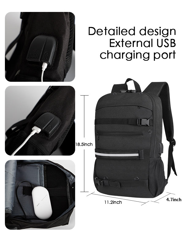 Simbow Skateboard Basketball Backpack with USB Port