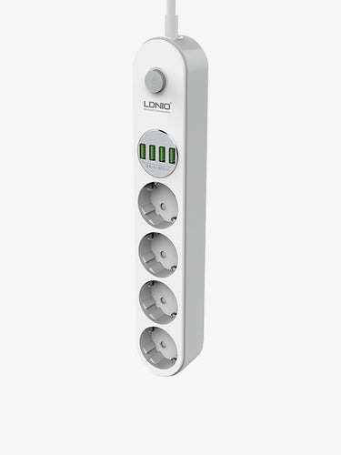 Power Strips, Extension Lead, With 4 USB Ports 4 Way Outlets Protection Power Socket With 2 Meter Bold Extension Cord (EU)