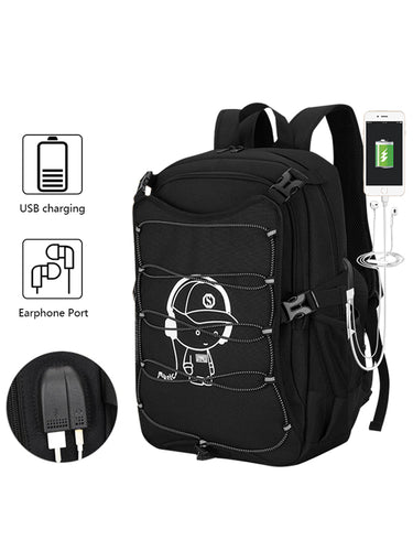 Skate Roller and Helmet Backpack Black backpack for sports and laptop