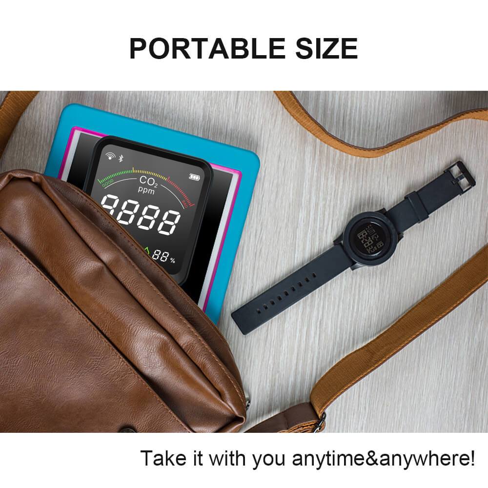 Carefor CF-9C Indoor Carbon Dioxide Monitor With Temperature and Humidity and Buzzer Alarm