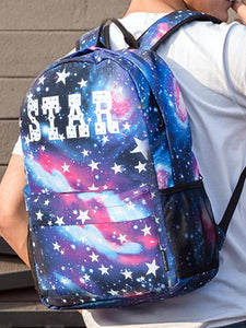 School Backpack Star Galaxy Bookbag