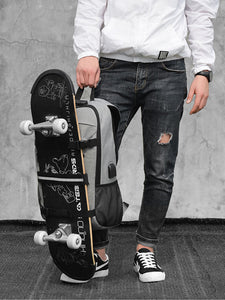 Multi-functional Skateboard Backpack Laptop Rucksack, Water Resistant