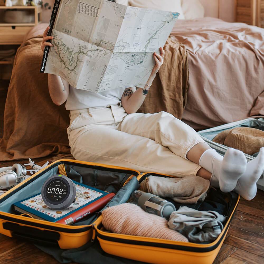 Carefor CF-2 Indoor Air Quality Monitor, for HCHO AQI,TVOC,Temperature, and Humidity