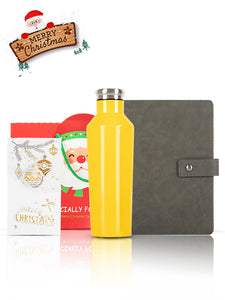 A5 Notebook, Blue water yellow, Christmas Gift Card, Bag