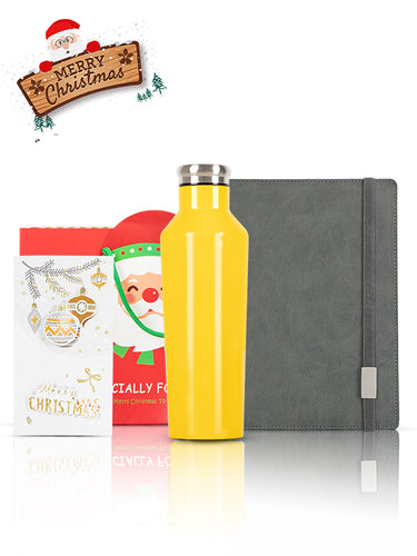 A5 Notebook, Blue water yellow, Christmas Gift Card, Bag