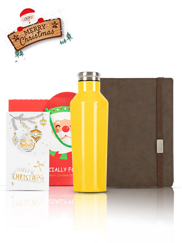 A5 Notebook, Blue water yellow, Christmas Gift Card, Bag