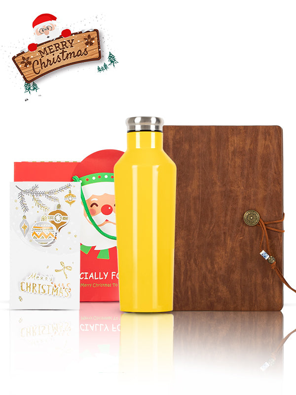 A5 Notebook, Blue water yellow, Christmas Gift Card, Bag