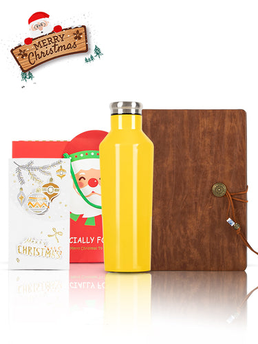 A5 Notebook, Blue water yellow, Christmas Gift Card, Bag