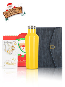 A5 Notebook, Blue water yellow, Christmas Gift Card, Bag