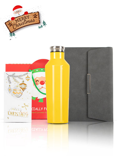 A5 Notebook, Blue water yellow, Christmas Gift Card, Bag
