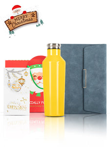 A5 Notebook, Blue water yellow, Christmas Gift Card, Bag