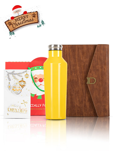 A5 Notebook, Blue water yellow, Christmas Gift Card, Bag