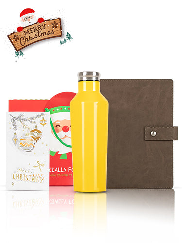 A5 Notebook, Blue water yellow, Christmas Gift Card, Bag