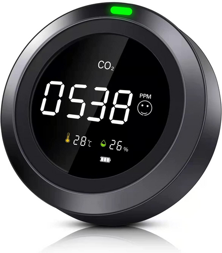 Therm La Mode CO2 messgerät  3-in-1 Messgerät luftqualität, Erkennt Kohlendioxidtemperatur Und Feuchtigkeit, CO2 messgerät raumluft Mit Präzisem NDIR-Sensor, Geeignet Für Zuhause, Büro Und Schule