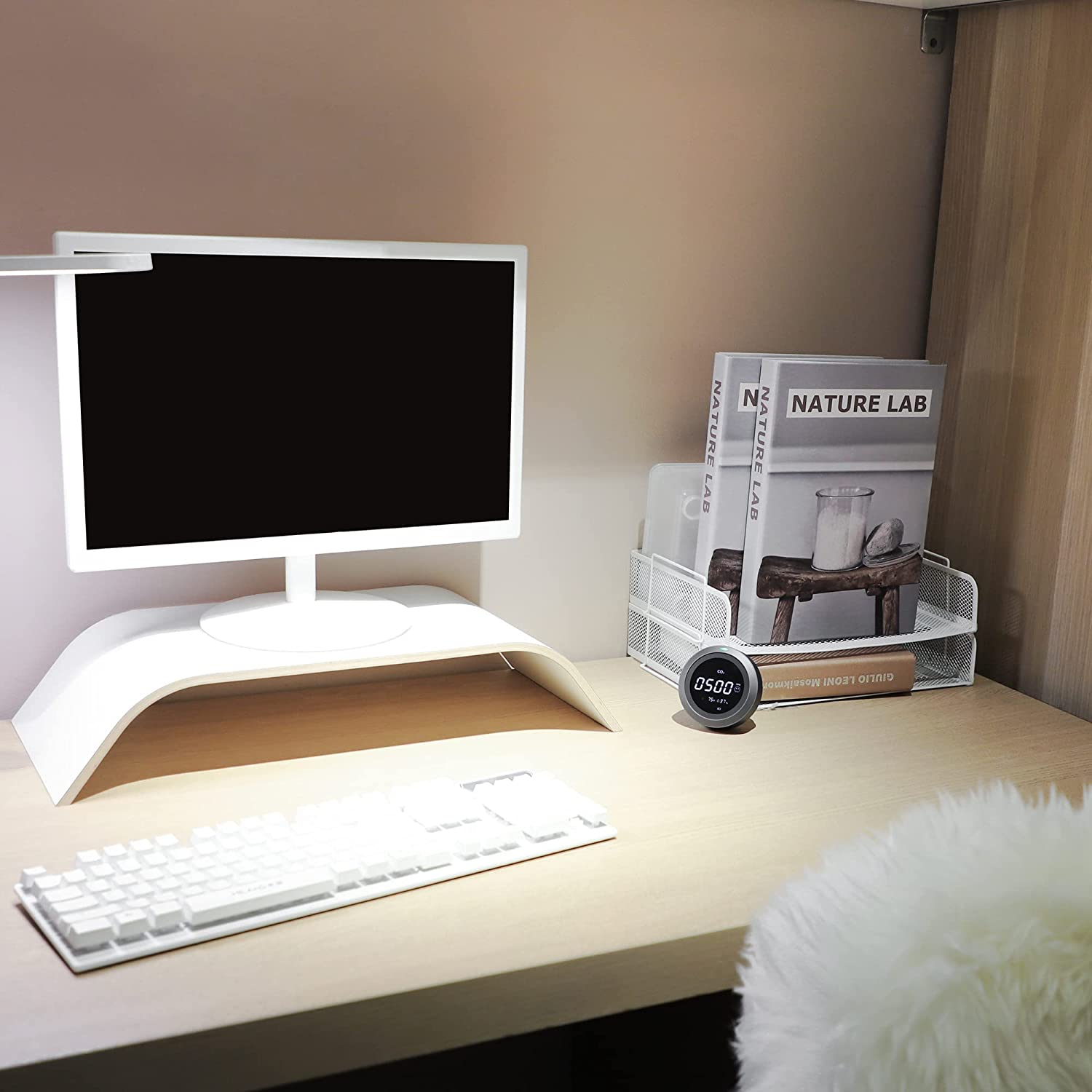 Therm La Mode CO2 messgerät  3-in-1 Messgerät luftqualität, Erkennt Kohlendioxidtemperatur Und Feuchtigkeit, CO2 messgerät raumluft Mit Präzisem NDIR-Sensor, Geeignet Für Zuhause, Büro Und Schule