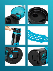 Sports Water bottle with Phone Strap and Carry Handle BPA&Toxin Free