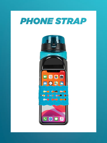 Sports Water bottle with Phone Strap and Carry Handle BPA&Toxin Free