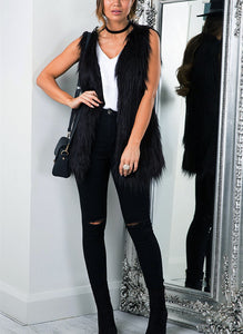 Women Faux Fur Vest, Christmas Gift Bag