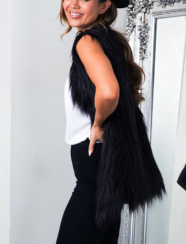 Women Faux Fur Vest, Christmas Gift Bag